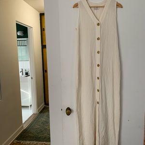 Vintage button down maxi dress cotton boho